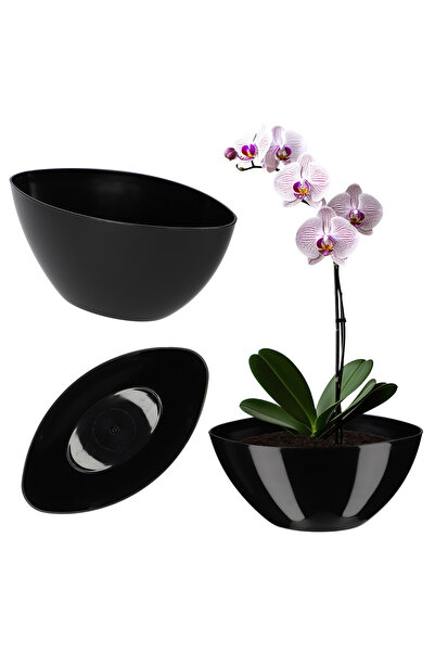 KADAX Ghiveci de flori 21 cm Capac oval pentru ghiveci, plastic, negru