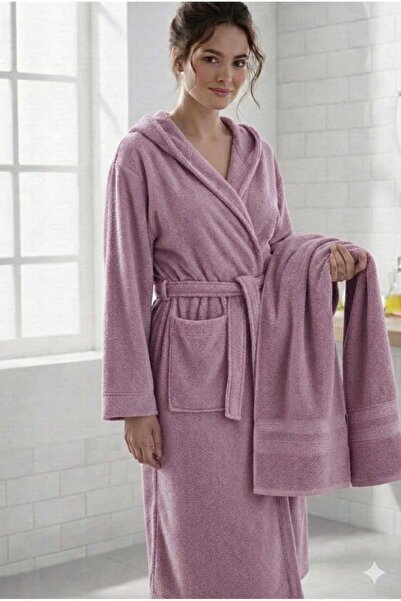 Lavin Battal Boy Wide Fit Bathrobe with Towel 100% P Cotton Women's & Men's B...