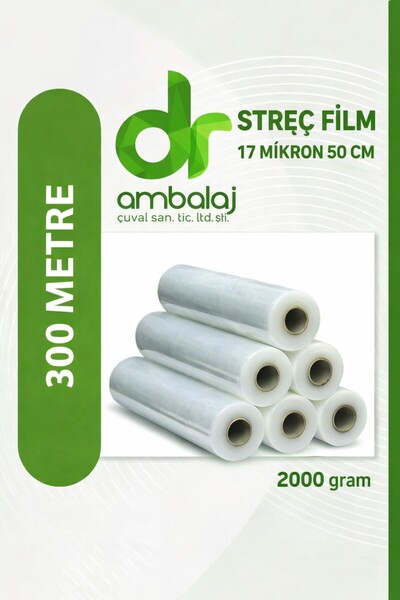 dr ambalaj çuval san.tic.ltd.şti. 300 Metre X 50 cm Streç Film 2000 Gr Büyük ...