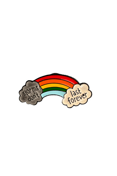 DREAMIOGIFTANDBOX Gökkuşağı Figürlü Motivasyon Mesajlı Metal Pin Rozet – Stor...