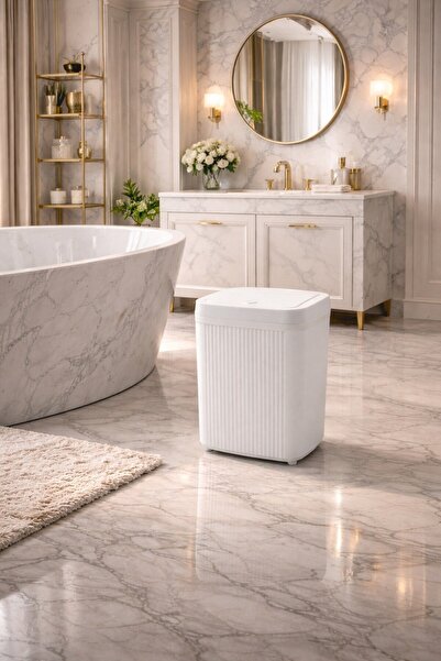 decorev Banyo Kovası 5 Lt Kare Click Kapaklı Beyaz