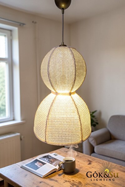 Göksu Lighting Naturel Form Rattan Hasır Sarkıt Avize