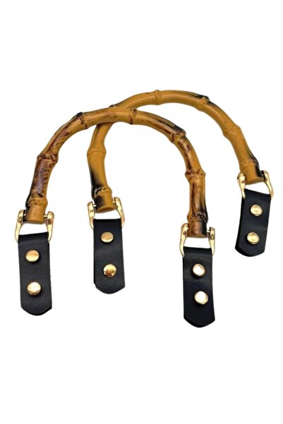 angel çanta aksesuar Troklu Black Leather Piece Plastic Bag Handle