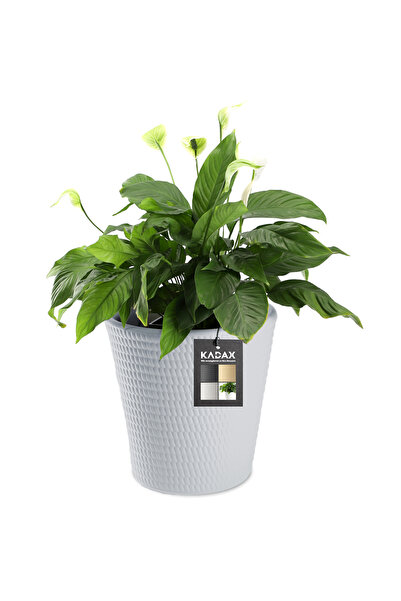 KADAX Ghiveci de flori din plastic, rotund, 35 cm, gri