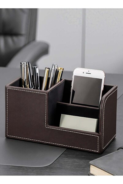 Generic Leather multifunctional pen holder, business card box