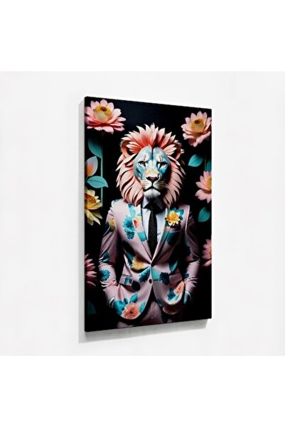 OEM Pictură pe pânză, Leu în costum, 50x80cm