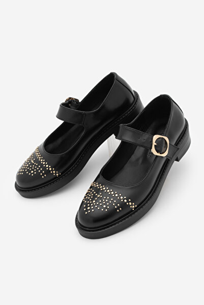 Marjin حذاء نسائي كاجوال حذاء لوفر Troklu بحزام موكاسين باللون الأسود من Selga