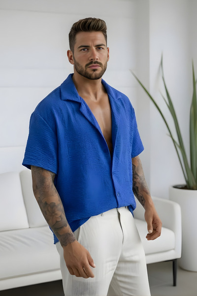 bozdemirtshirt Erkek Gömlek Ayrobin Kumaş Oversize