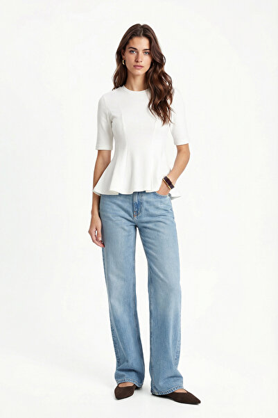 Ritnice Women's Ella White Peplum Blouse