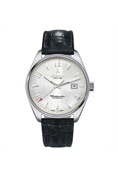 Atlantic Ceas Worldmaster Art Deco Automatic, carcasa 40mm, curea piele neagr...
