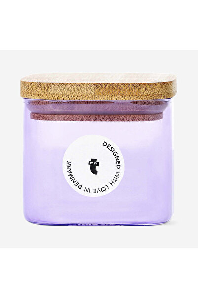 Flying Tiger Copenhagen Bambu Kapaklı Mor Cam Saklama Kabı 200 ml