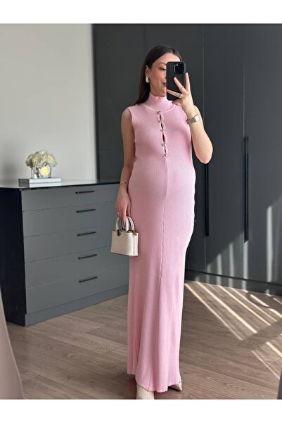 Tugen Co Zero Sleeves Terry Knitted Maxi Dress