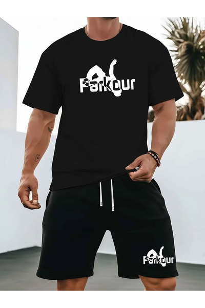 Rayan & Hoor Style Parkuor Printed shorts t-shirts tracksuit set