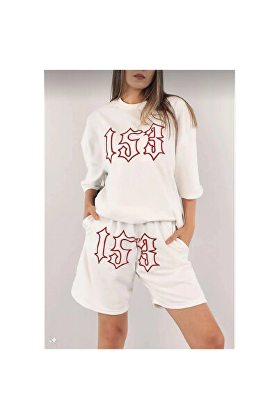 Narnuga Embroidered Shorts Set - White -
