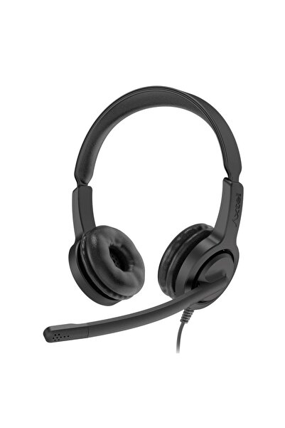 Axtel Call Center Stereo Headset AXH-V28PCD1.2, 3.5mm Jack, Microphone (Black)