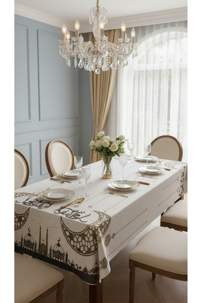Tropikhome Ramazan Temalı Masa Örtüsü Dijital Baskılı 150X220 cm Masa Örtüsü