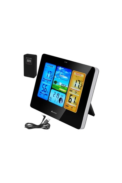 Izoxis Stație meteo wireless, ceas, indicator de umiditate, presiune, rază de...