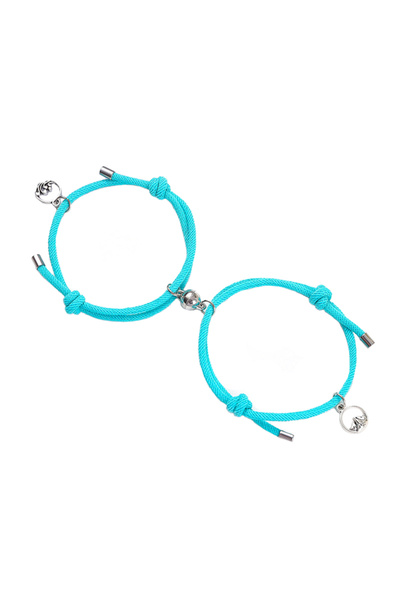 EFAYN.RO Set bratari cuplu cu magnet, tip sfoara, turcoaz, EFAYN 2 buc