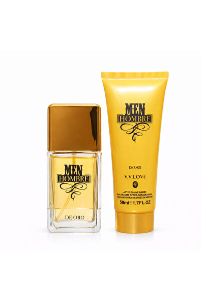 V.V LOVE Men's gift box Men Hombre De Oro Eau de Toilette + After Shave Balm ...