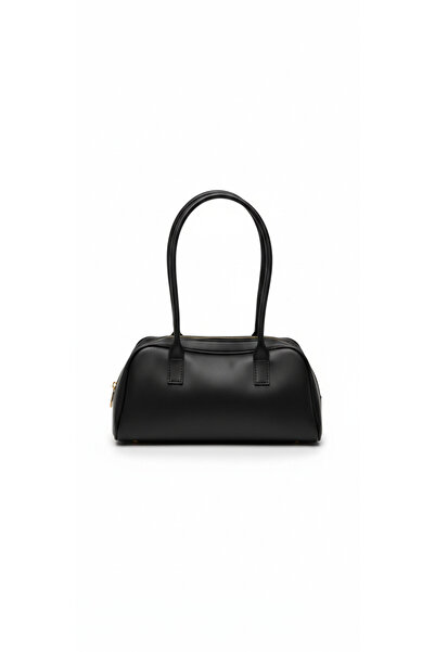 Esse Es-sE Kadın Siyah Baget Kol Çantası - Modern Silindir Tasarım Günlük Çanta