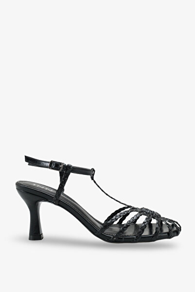 İNNABUTİKK Brooke ženske pletene štikle Sandale - crne