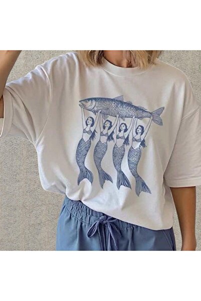 Flaubert Women's Printed Saudi Short-Sleeved Oversized T-Shirt Cotton 2