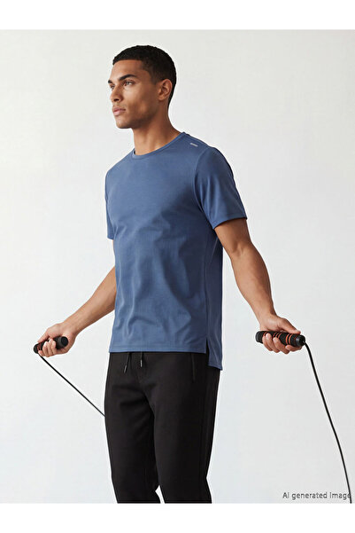 LC Waikiki Rmz Gi̇yi̇m Farkiyla Zero Roba Collar Men's Sports T-Shirt