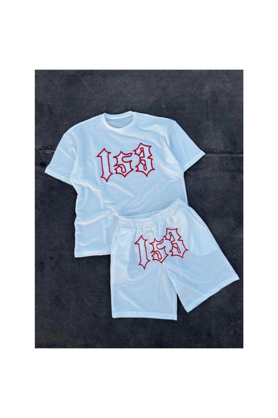 Narnuga Embroidered Shorts Set - White -