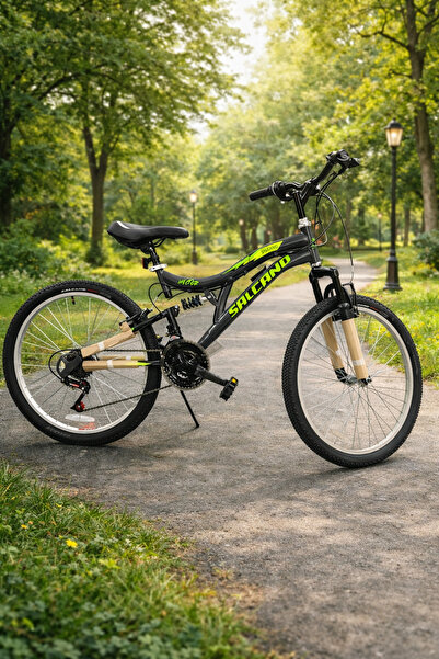 Salcano Hector 26V 26 Jant 21 Vites Çift Amortisörlü Dağ Bisikleti Koyu Gri Y...