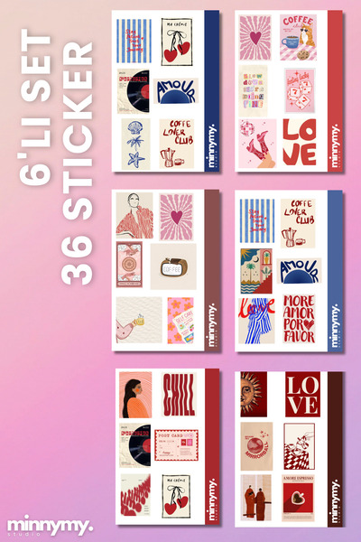 Minnymy Pinterest Amore Collection Sticker, Çıkartma, Ajanda, Günlük, Planlay...