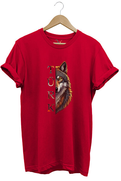onsrawear Unisex Turkish Written and Alfa Bozkurt Printed Göktürk 100% Cotton...