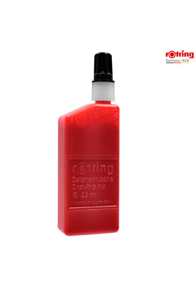 Rotring Technical Drawing Ink 23ml Red with Dropper, Permanent and Resistant
