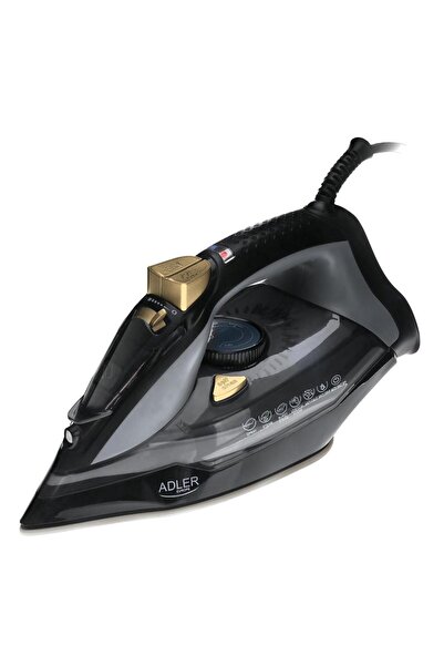 adler Steam Iron AD5038 3000W Ceramic Soleplate 350ml Auto Shut-Off Black