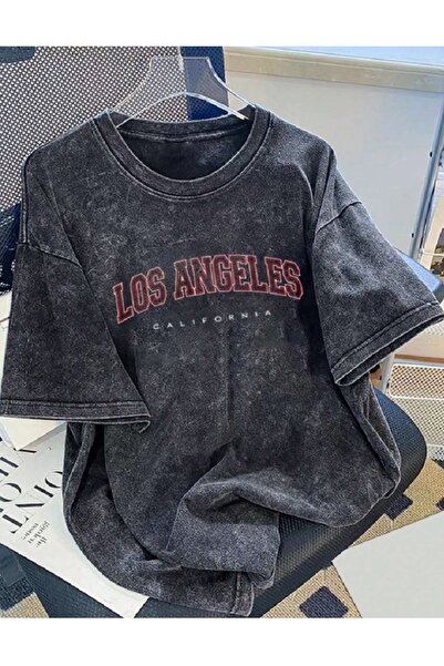 PENTHİLUS Acid Washed Oversized Unisex T-Shirt - Washed Oversized T-Shirt