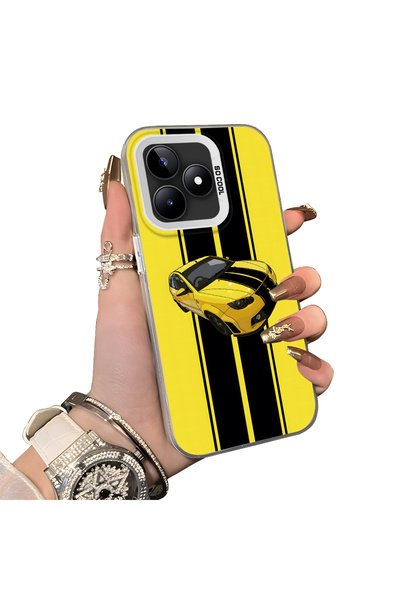 ucuc Realme Note 50 Compatible Hard Acrylic Back Silicone Edge Lens Protectio...