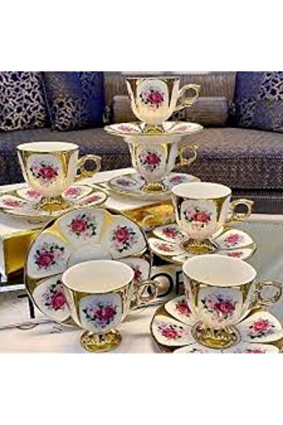 Kosova Porcelain 6Li Footed Coffee Cup 90 ml (Stella)