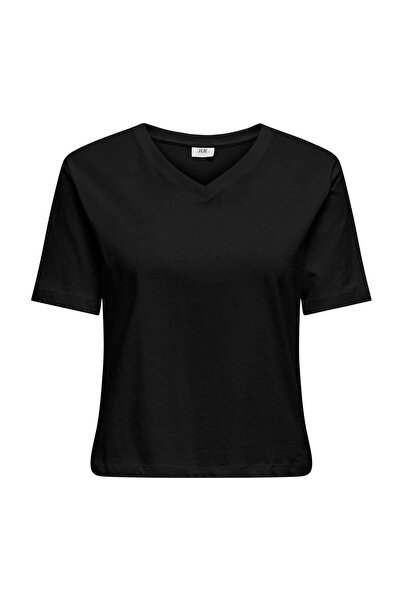 JDY Jdyrex S/S V Neck Top Jrs Dia Black Women's T-Shirt 15352294