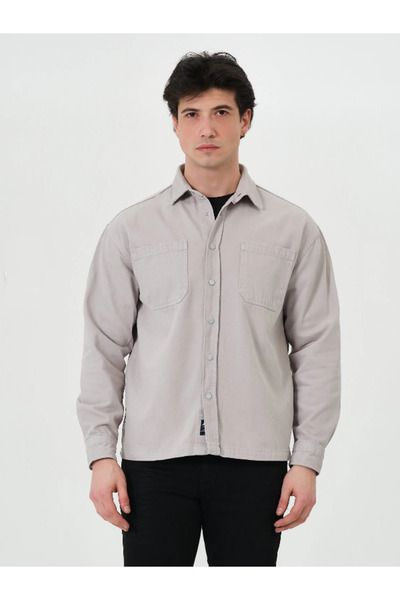 PIQUE Cămașă pentru bărbați, pachet de închidere cu capse supradimensionat că...