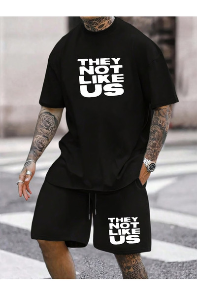 Rayan & Hoor Style Like Printed Oversized unisex shorts-tshirt set