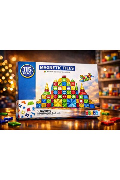 ZİVENTA Magnetic Tiles 115 Parça Manyetik Yapı Blokları Eğitici STEM Oyuncak ...