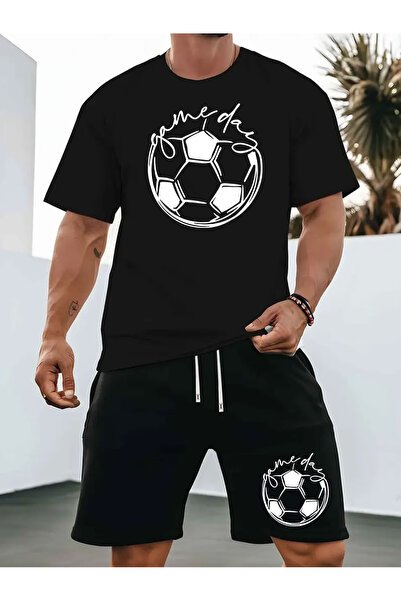 Rayan & Hoor Style Game Day Printed Oversized Unisex Shorts-Tshirt Set