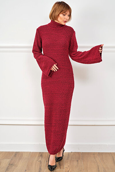 zenne Turtleneck Dress Burgundy