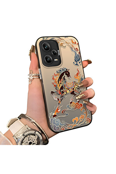 ucuc Redmi Note 12 Pro 5G Uyumlu Sert Akrilik Arka Silikon Kenar Lens Koruma ...