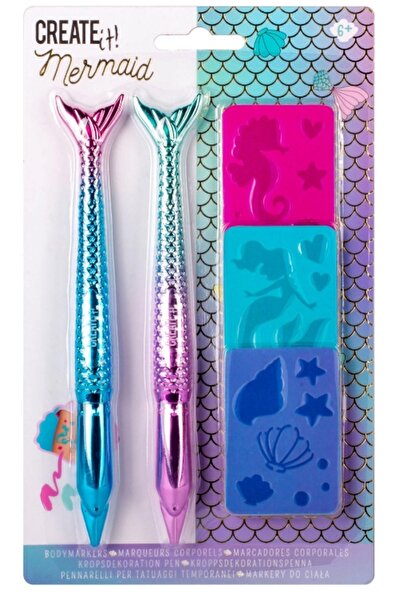 Create It Creioane de tatuat + 3 Sabloane, Sirena
