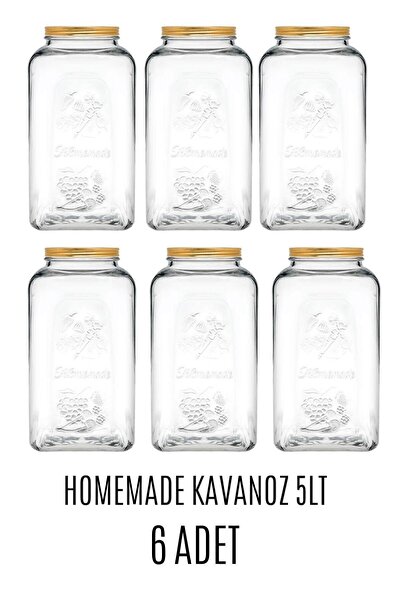 Saule Homemade 5 Lt Turşu Erzak Kavanozu-6 Adet