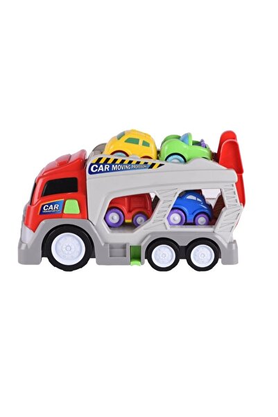 Noriel Set Jucarie pentru copii, Camion Minibo, Remorca si 4 mini Masinute, M...