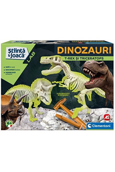 As Games Descopera Dinozaurul T-Rex & Triceraptor Fluo Stiinta Si Joaca