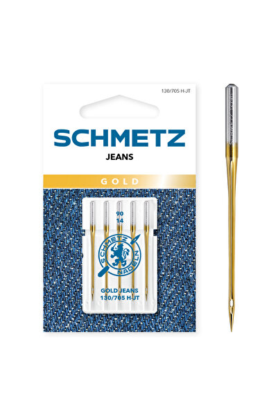 SCHMETZ Set 5 ace de cusut, Gold Jeans, finete 90, 130/705 H-JT VDS