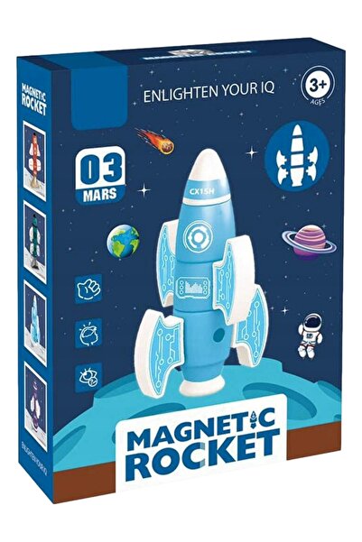 Avaleea Set inteligent de blocuri magnetice pentru copii, 8 piese, racheta, a...