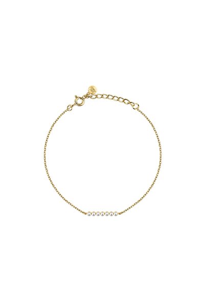 LA PETITE STORY Emily in Paris Bracelet, 925 Silver, gold, length 16+3cm, pea...